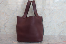 将图片加载到图库查看器，HERMES PICOTIN LOCK MM Clemence leather Bordeaux □M刻印 Hand bag 600080005
