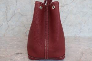 HERMES  GARDEN PARTY PM Negonda leather Rouge H □N刻印 Tote bag 700010147