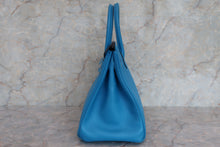 Load image into Gallery viewer, HERMES BIRKIN 30 Epsom leather Blue zanzibar A Engraving Hand bag 600060113
