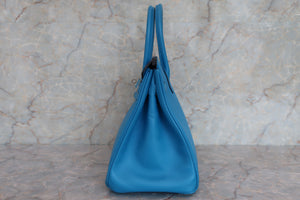 HERMES BIRKIN 30 Epsom leather Blue zanzibar A刻印 Hand bag 600060113