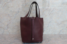 将图片加载到图库查看器，HERMES PICOTIN LOCK MM Clemence leather Bordeaux □M刻印 Hand bag 600080005
