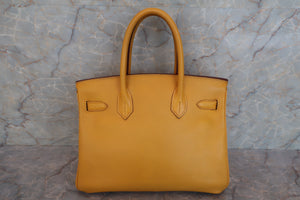 HERMES BIRKIN 30 Graine Couchevel leather Jaune □H刻印 Hand bag 600090024