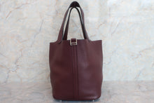 将图片加载到图库查看器，HERMES PICOTIN LOCK MM Clemence leather Bordeaux □M刻印 Hand bag 600080005
