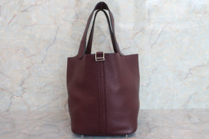 HERMES PICOTIN LOCK MM Clemence leather Bordeaux □M刻印 Hand bag 600080005