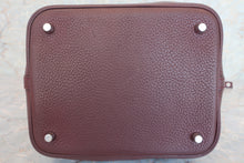 将图片加载到图库查看器，HERMES PICOTIN LOCK MM Clemence leather Bordeaux □M刻印 Hand bag 600080005
