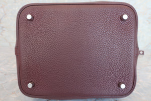 HERMES PICOTIN LOCK MM Clemence leather Bordeaux □M刻印 Hand bag 600080005