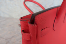 将图片加载到图库查看器，HERMES BIRKIN 30 Clemence leather Rouge pivoine R刻印 Hand bag 800090099
