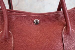 HERMES  GARDEN PARTY PM Negonda leather Rouge H □N刻印 Tote bag 700010147