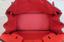 将图片加载到图库查看器，HERMES BIRKIN 30 Clemence leather Rouge pivoine R刻印 Hand bag 800090099
