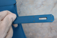 将图片加载到图库查看器，HERMES BIRKIN 30 Epsom leather Blue zanzibar A刻印 Hand bag 600060113
