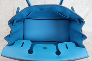 HERMES BIRKIN 30 Epsom leather Blue zanzibar A刻印 Hand bag 600060113