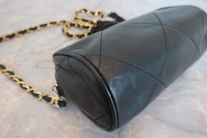 CHANEL/シャネル ココマークフリンジチェーンショルダーバッグ ラムスキン ブラック/ゴールド金具 ショルダーバッグ 700090020