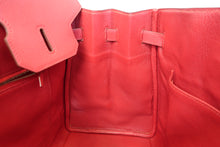 Load image into Gallery viewer, HERMES BIRKIN 35 Toile H/Graine Couchevel leather Beige/Rouge vif □D Engraving Hand bag 700100044

