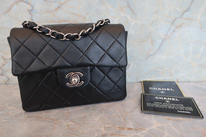 CHANEL/シャネル ミニマトラッセシングルフラップチェーンショルダーバッグ ラムスキン ブラック/シルバー金具 ショルダーバッグ 700090024