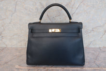 将图片加载到图库查看器，HERMES KELLY 32 Graine Couchevel leather Blue Indigo 〇X刻印 Shoulder bag 600100049
