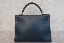 将图片加载到图库查看器，HERMES KELLY 32 Graine Couchevel leather Blue Indigo 〇X刻印 Shoulder bag 600100049
