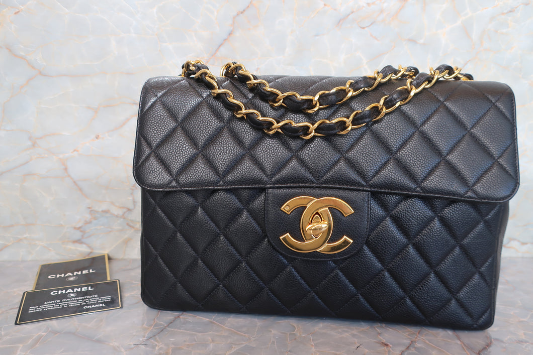 CHANEL/シャネル 中マトラッセシングルフラップチェーンショルダーバッグ キャビアスキン ブラック/ゴールド金具 ショルダーバッグ 700110066