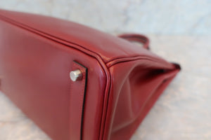 HERMES HAUT A COURROIRE 32 Box carf leather Rouge H □J刻印 Hand bag 600060125