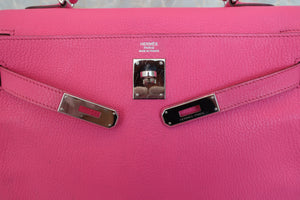 HERMES／エルメス ケリー32 シェーブル フューシャピンク □Q刻印 ショルダーバッグ 700060300
