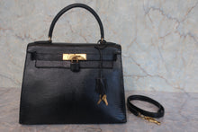 画像をギャラリービューアに読み込む, HERMES／エルメス ケリー28 リザード ブラック 〇S刻印 ショルダーバッグ 800020026

