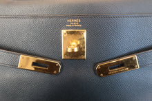 将图片加载到图库查看器，HERMES KELLY 32 Graine Couchevel leather Blue Indigo 〇X刻印 Shoulder bag 600100049
