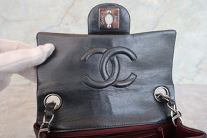 CHANEL/シャネル ミニマトラッセシングルフラップチェーンショルダーバッグ ラムスキン ブラック/シルバー金具 ショルダーバッグ 700090024