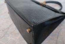 画像をギャラリービューアに読み込む, HERMES／エルメス ケリー28 リザード ブラック 〇S刻印 ショルダーバッグ 800020026
