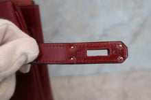 将图片加载到图库查看器，HERMES HAUT A COURROIRE 32 Box carf leather Rouge H □J刻印 Hand bag 600060125
