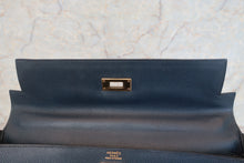 将图片加载到图库查看器，HERMES KELLY 32 Graine Couchevel leather Blue Indigo 〇X刻印 Shoulder bag 600100049
