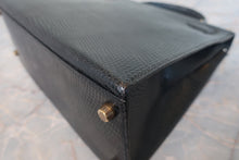 画像をギャラリービューアに読み込む, HERMES／エルメス ケリー28 リザード ブラック 〇S刻印 ショルダーバッグ 800020026
