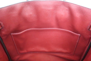 HERMES HAUT A COURROIRE 32 Box carf leather Rouge H □J刻印 Hand bag 600060125