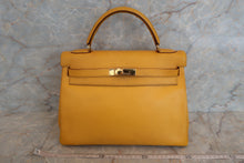 将图片加载到图库查看器，HERMES KELLY 32 Graine Couchevel leather Jaune 〇X刻印 Shoulder bag 500050082
