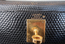 画像をギャラリービューアに読み込む, HERMES／エルメス ケリー28 リザード ブラック 〇S刻印 ショルダーバッグ 800020026
