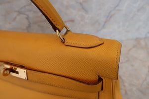 HERMES KELLY 32 Graine Couchevel leather Jaune 〇X Engraving Shoulder bag 500050082