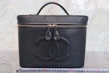 画像をギャラリービューアに読み込む, CHANEL/シャネル ココマーク2WAYバニティ キャビアスキン ブラック/ゴールド金具 バニティ 700110064
