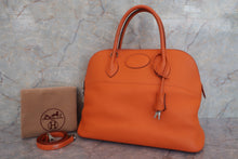 将图片加载到图库查看器，HERMES BOLIDE 35 Clemence leather Orange □G刻印Shoulder bag 600090038
