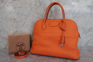 HERMES BOLIDE 35 Clemence leather Orange □G刻印Shoulder bag 600090038