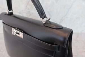HERMES／エルメス ケリー32 ボックスカーフ ブラック □D刻印 ハンドバッグ 700070235