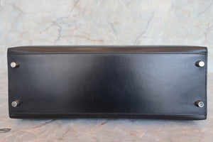 HERMES／エルメス ケリー32 ボックスカーフ ブラック □D刻印 ハンドバッグ 700070235