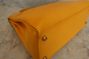 HERMES KELLY 32 Graine Couchevel leather Jaune 〇X刻印 Shoulder bag 500050082