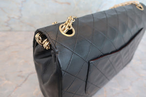CHANEL/シャネル マトラッセＷフラップチェーンショルダーバッグ ラムスキン ブラック/ゴールド金具 ショルダーバッグ 700090029