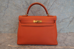 HERMES KELLY 32 Togo leather Orange □M刻印 Shoulder bag 600100011