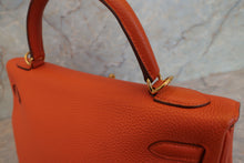 将图片加载到图库查看器，HERMES KELLY 32 Togo leather Orange □M刻印 Shoulder bag 600100011
