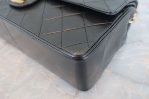 CHANEL/シャネル マトラッセＷフラップチェーンショルダーバッグ ラムスキン ブラック/ゴールド金具 ショルダーバッグ 700090029