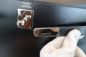 HERMES／エルメス ケリー32 ボックスカーフ ブラック □D刻印 ハンドバッグ 700070235