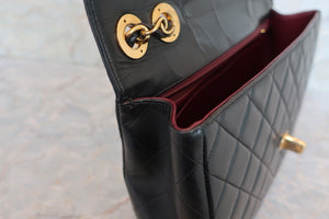 CHANEL Medium Matelasse single flap chain shoulder bag Lambskin Black/Gold hadware Shoulder bag 600030150