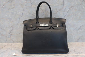 HERMES BIRKIN 35 Clemence leather Black □I刻印 Hand bag 600110103