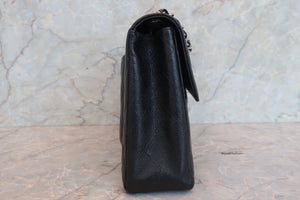 CHANEL/シャネル 中マトラッセシングルフラップチェーンショルダーバッグ キャビアスキン ブラック/シルバー金具 ショルダーバッグ 700090016