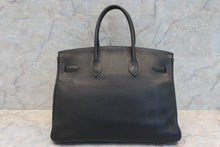 将图片加载到图库查看器，HERMES BIRKIN 35 Clemence leather Black □I刻印 Hand bag 600110103
