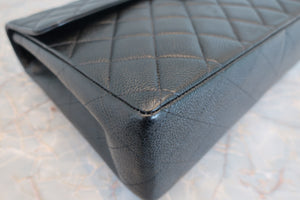 CHANEL/シャネル 中マトラッセシングルフラップチェーンショルダーバッグ キャビアスキン ブラック/シルバー金具 ショルダーバッグ 700090016